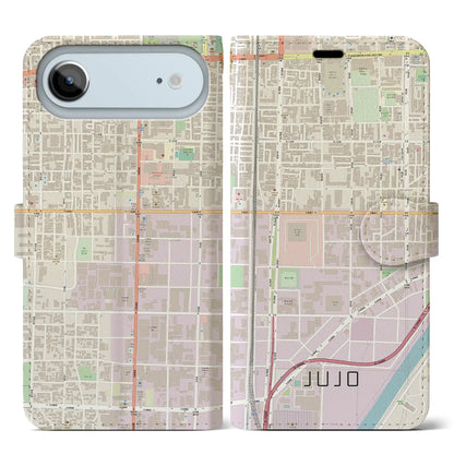 【十条（京都府）】地図柄iPhoneケース（手帳タイプ）