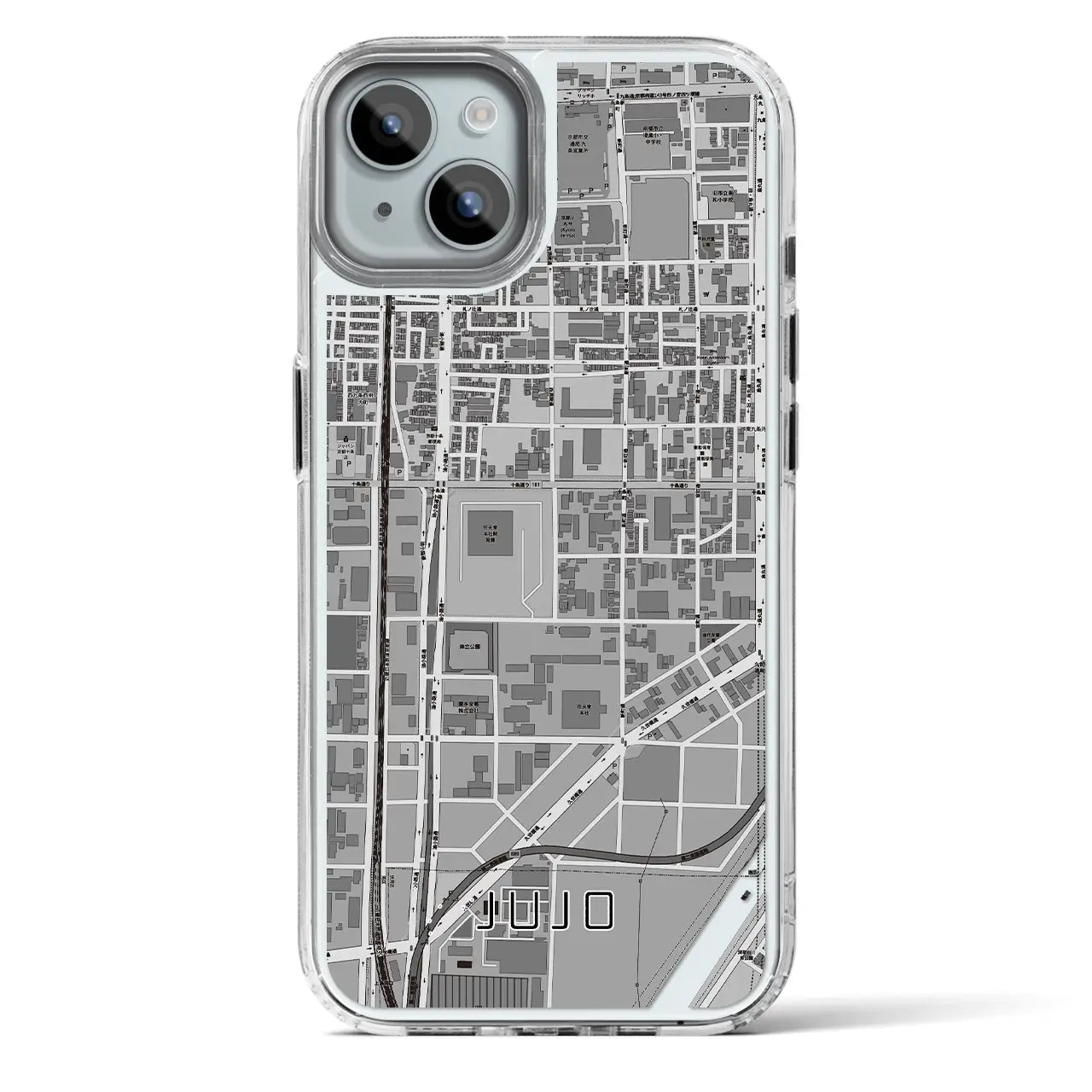【十条（京都府）】地図柄iPhoneケース（MagSafeタイプ）