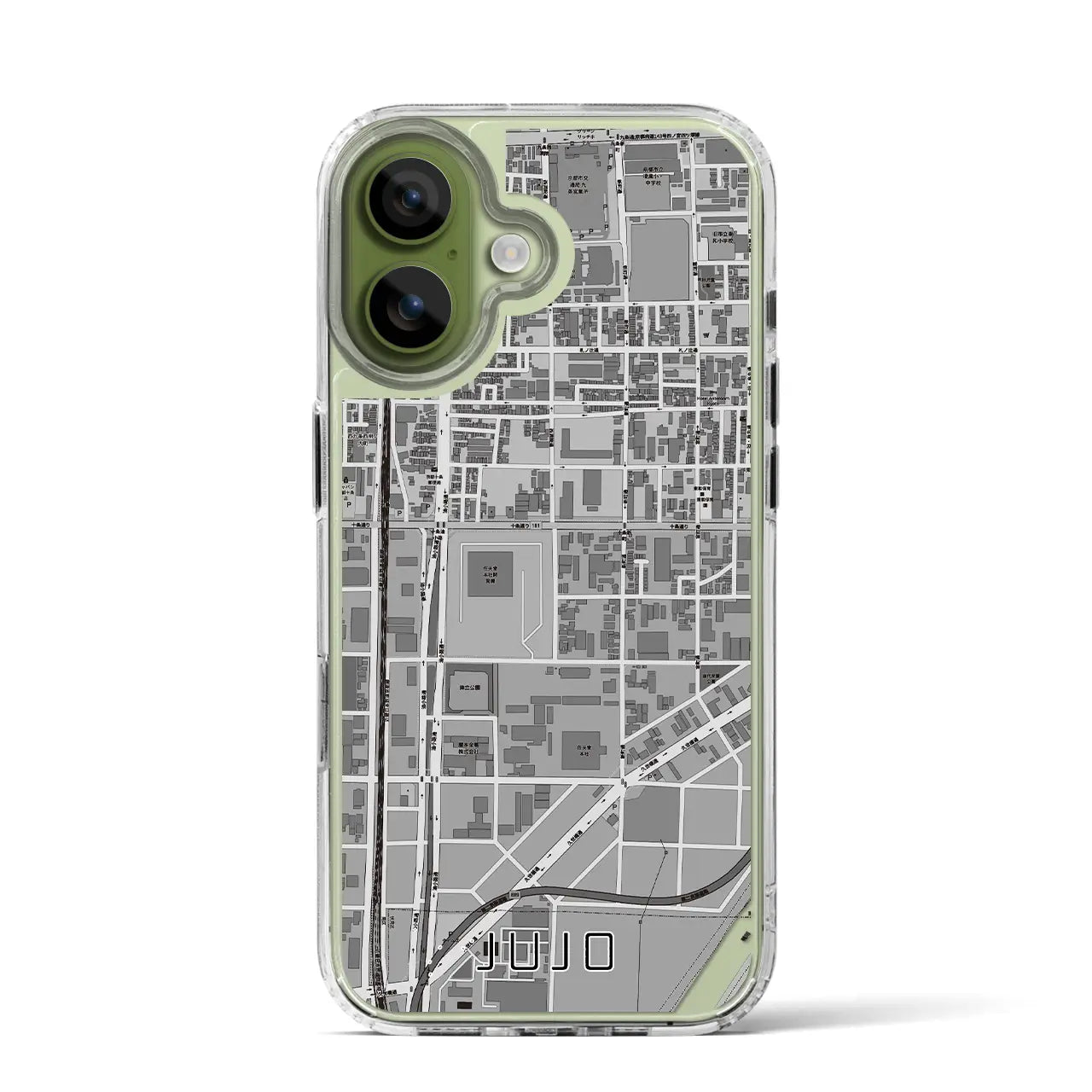 【十条（京都府）】地図柄iPhoneケース（MagSafeタイプ）