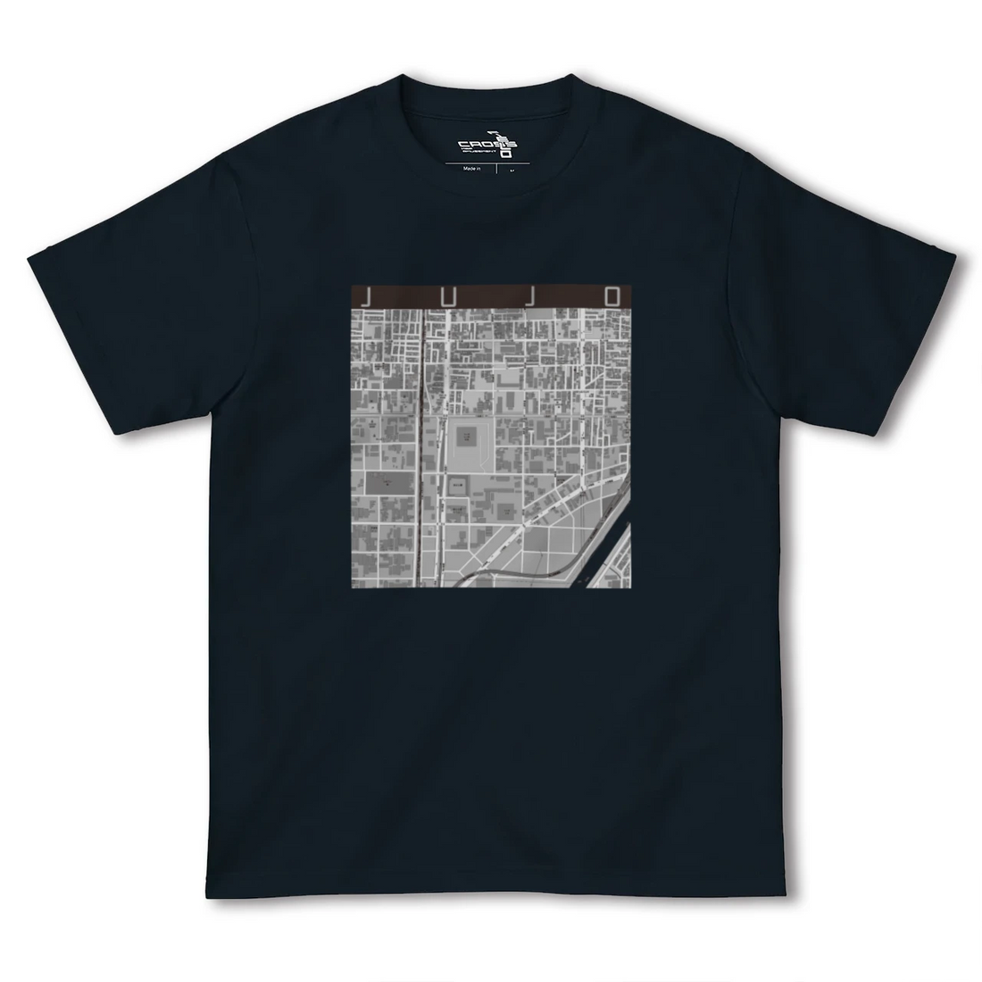 【十条（京都府）（京都府）】地図柄ヘビーウェイトTシャツ