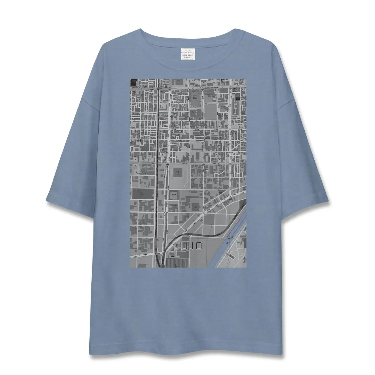 【十条（京都府）（京都府）】地図柄ビッグシルエットTシャツ