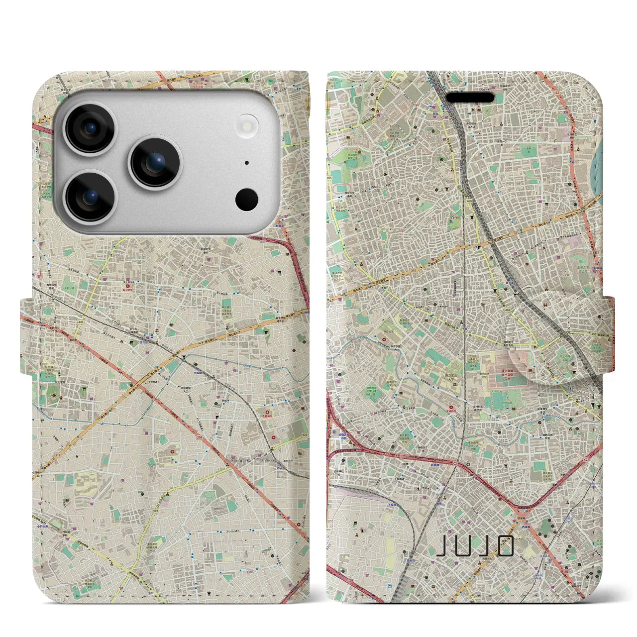 【十条（東京都）】地図柄iPhoneケース（手帳タイプ）