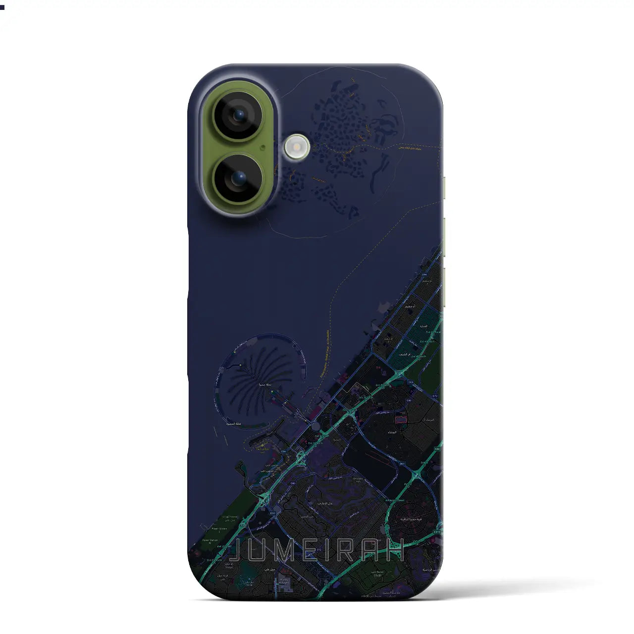【ジュメイラ（アラブ首長国連邦）】地図柄iPhoneケース（バックカバータイプ）
