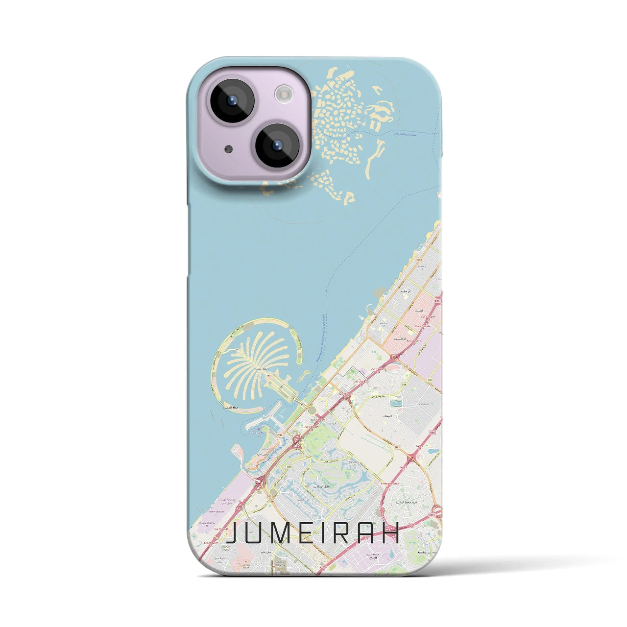 【ジュメイラ（アラブ首長国連邦）】地図柄iPhoneケース（バックカバータイプ）