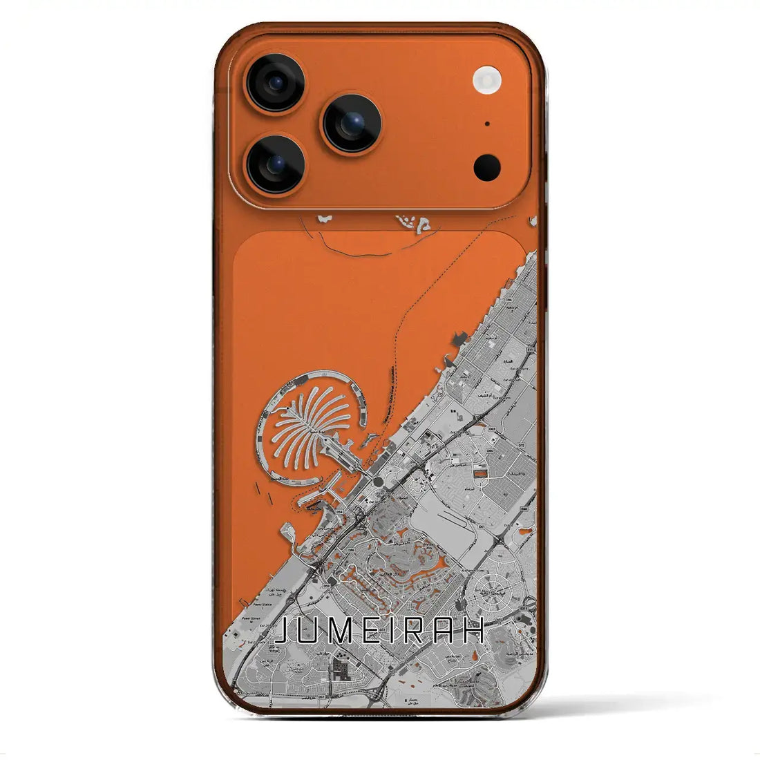 【ジュメイラ（アラブ首長国連邦）】地図柄iPhoneケース（クリアタイプ）モノトーン・iPhone 17 Pro Max 用