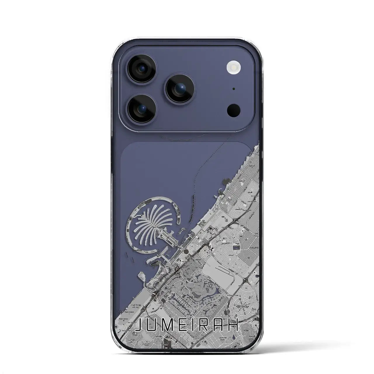 【ジュメイラ（アラブ首長国連邦）】地図柄iPhoneケース（クリアタイプ）