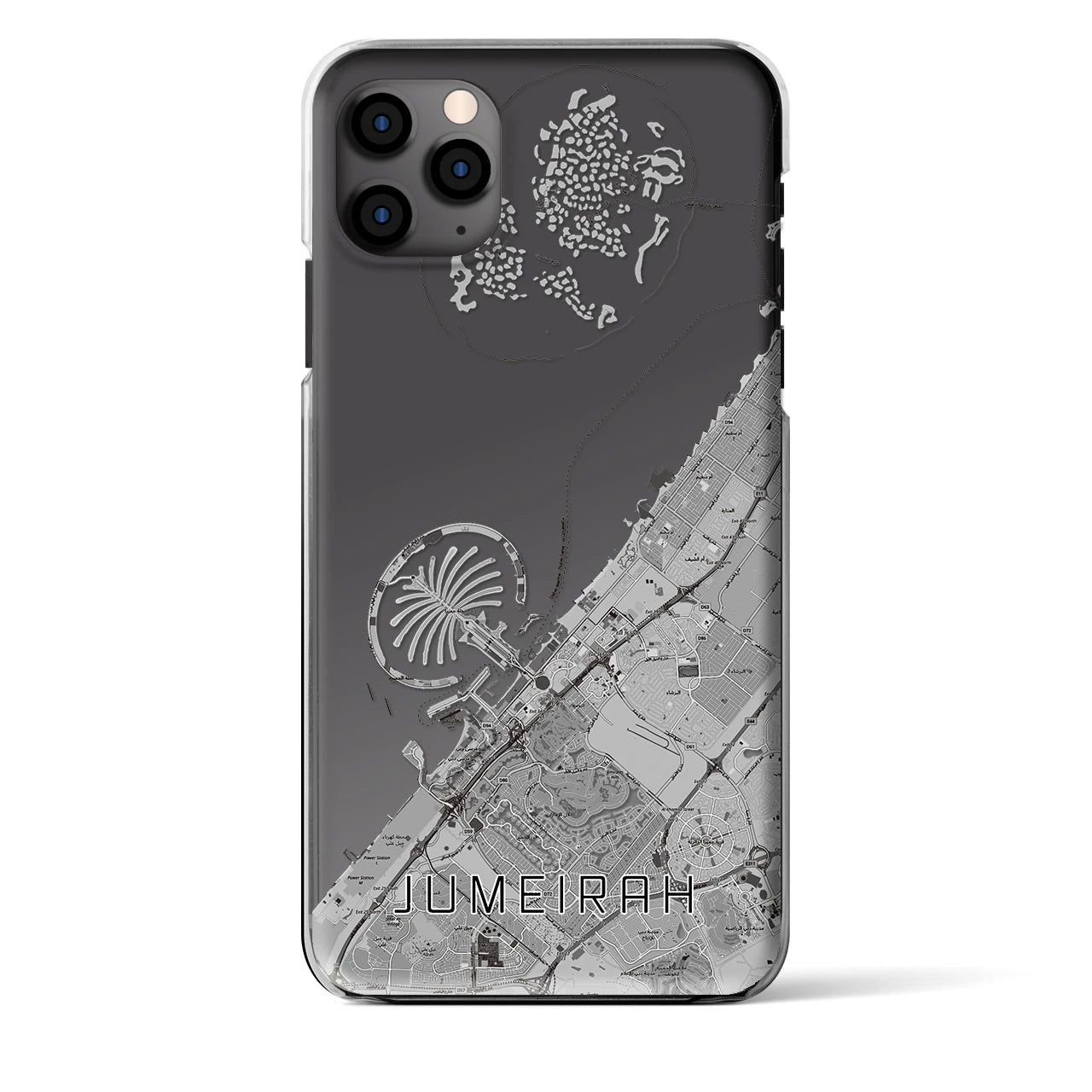 【ジュメイラ（アラブ首長国連邦）】地図柄iPhoneケース（クリアタイプ）