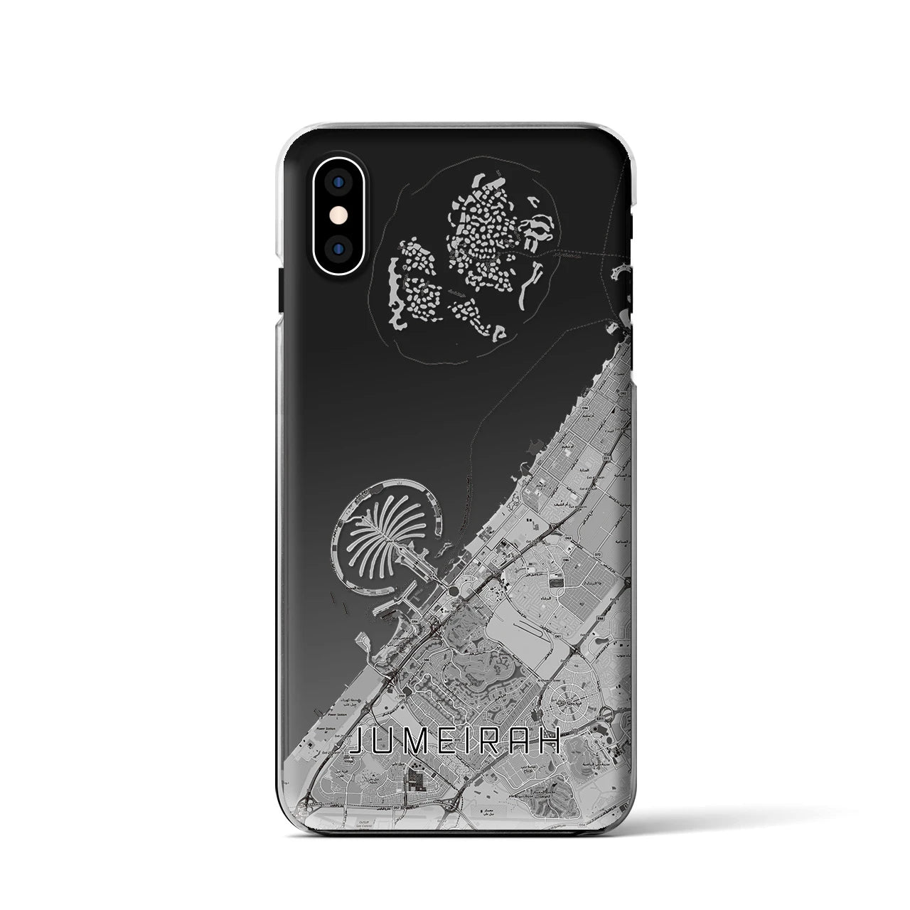 【ジュメイラ（アラブ首長国連邦）】地図柄iPhoneケース（クリアタイプ）