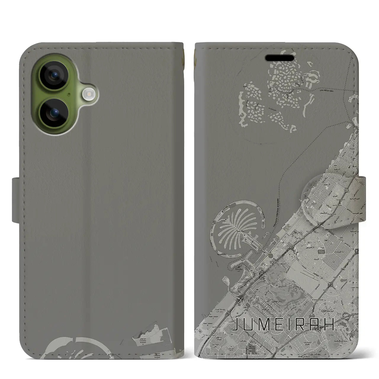 【ジュメイラ（アラブ首長国連邦）】地図柄iPhoneケース（手帳タイプ）
