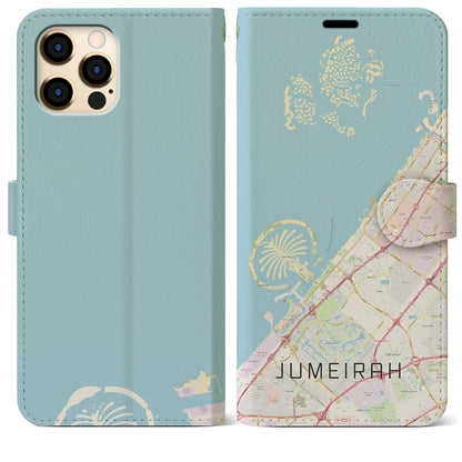 【ジュメイラ（アラブ首長国連邦）】地図柄iPhoneケース（手帳タイプ）ナチュラル・iPhone 12 Pro Max 用