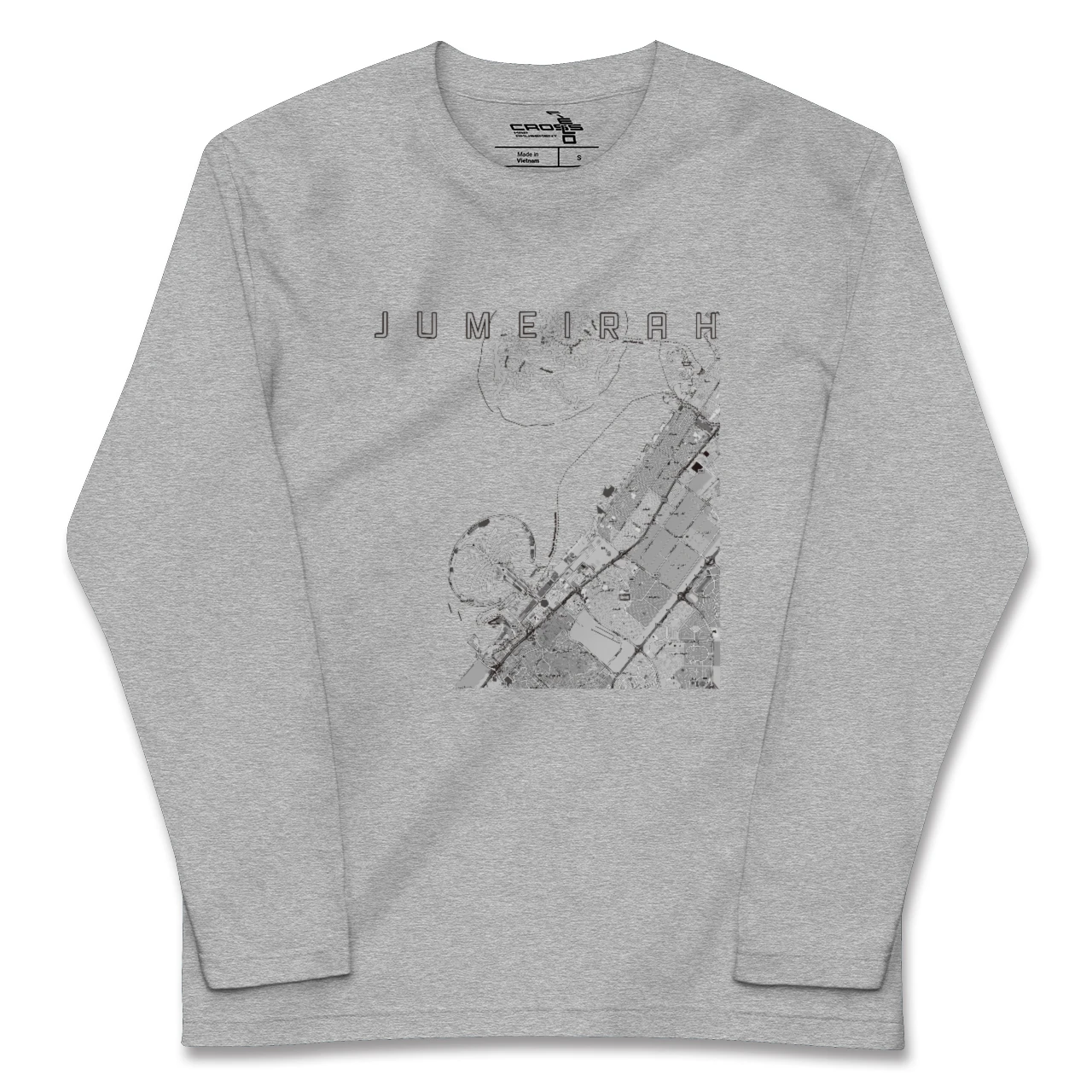 【ジュメイラ（アラブ首長国連邦）】地図柄ロングスリーブTシャツ