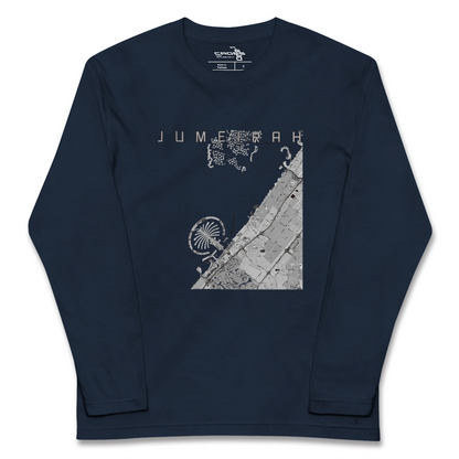【ジュメイラ（アラブ首長国連邦）】地図柄ロングスリーブTシャツ