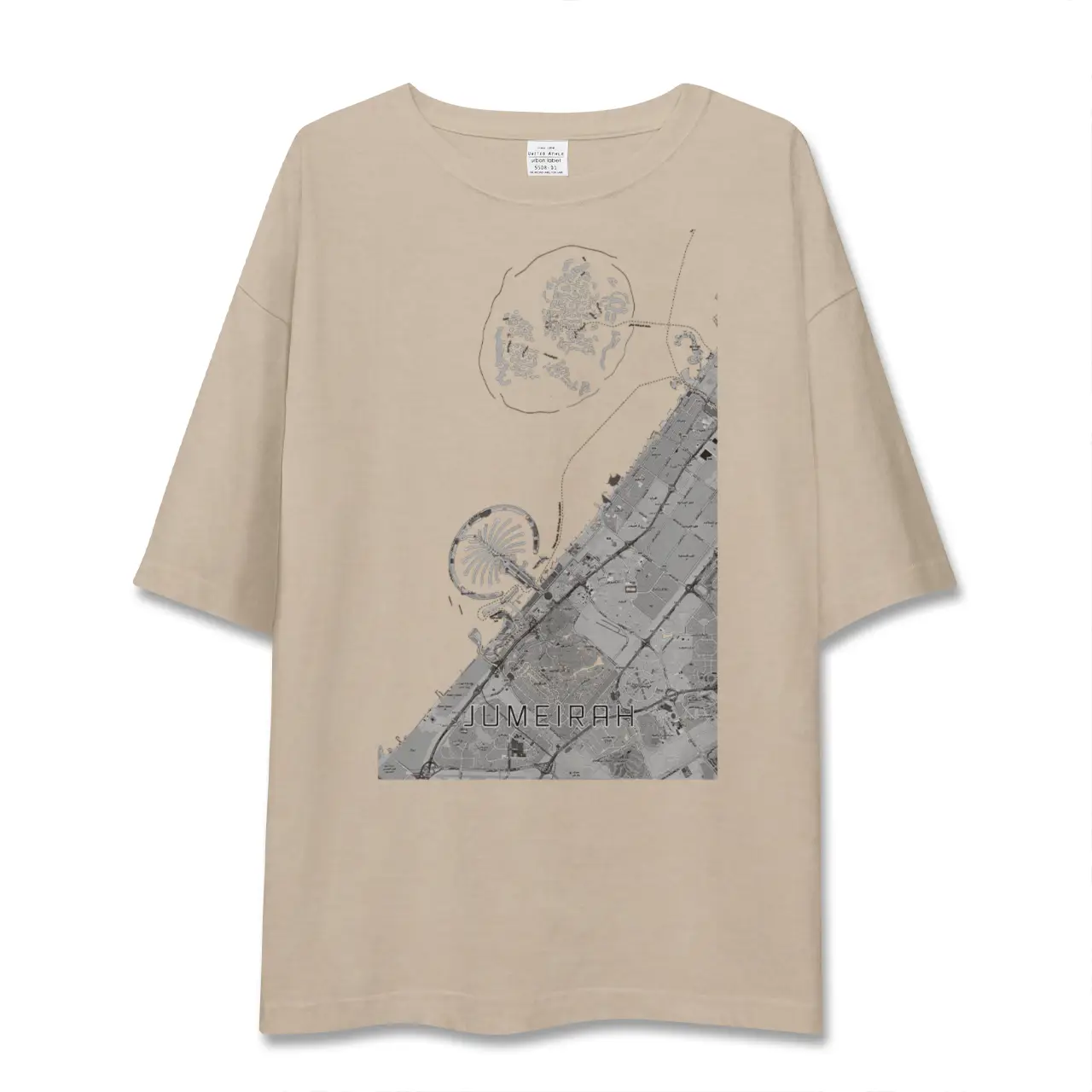 【ジュメイラ（アラブ首長国連邦）】地図柄ビッグシルエットTシャツ