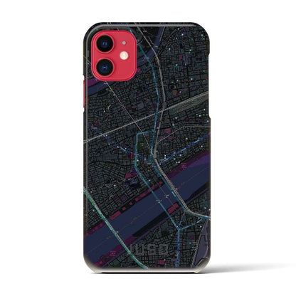 【十三（大阪府）】地図柄iPhoneケース（バックカバータイプ）