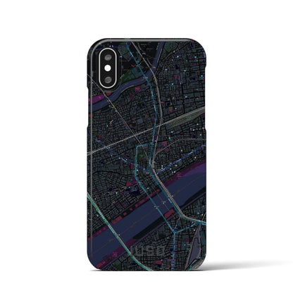 【十三（大阪府）】地図柄iPhoneケース（バックカバータイプ）