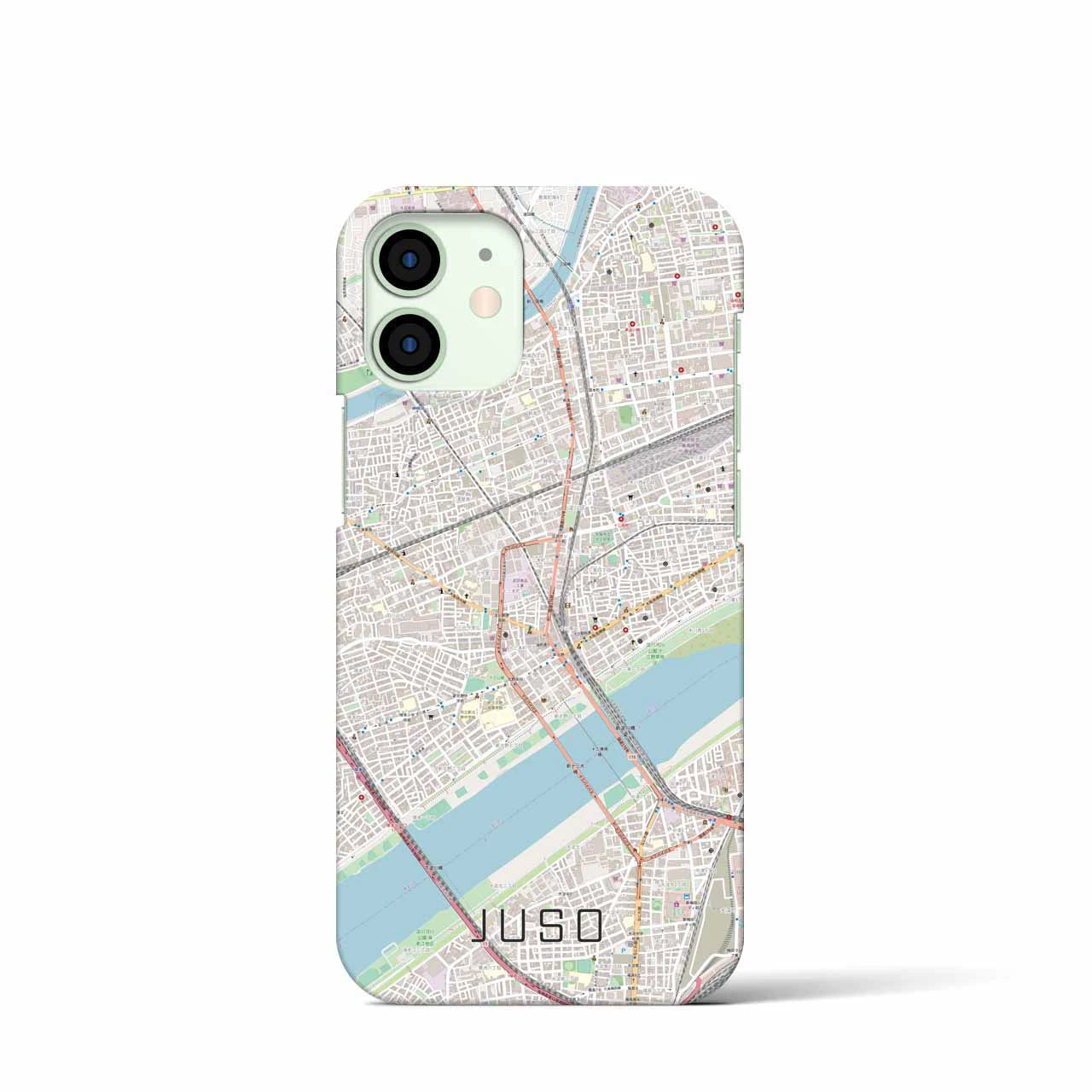 【十三（大阪府）】地図柄iPhoneケース（バックカバータイプ）