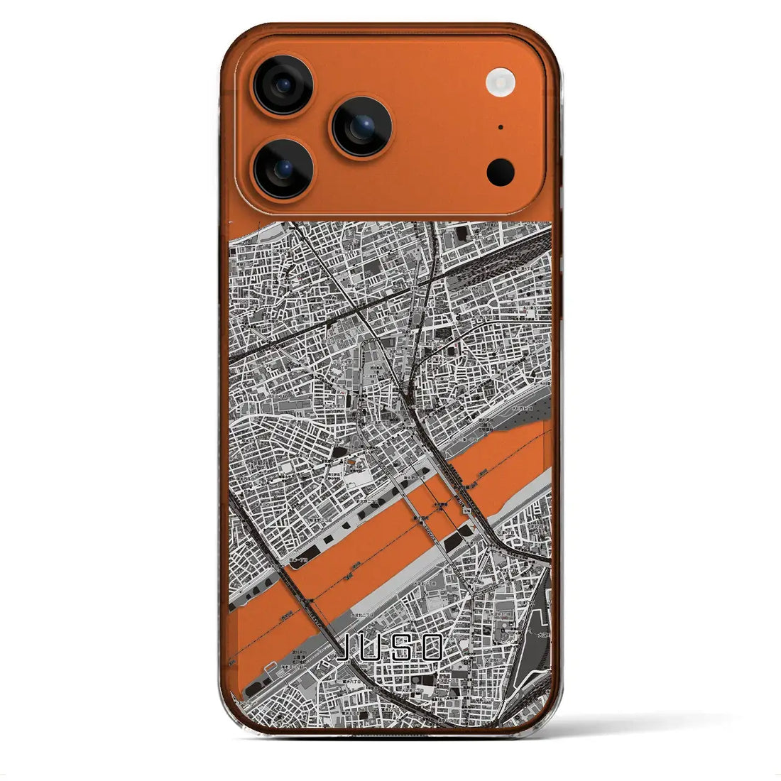 【十三(大阪府)】地図柄iPhoneケース(クリアタイプ)