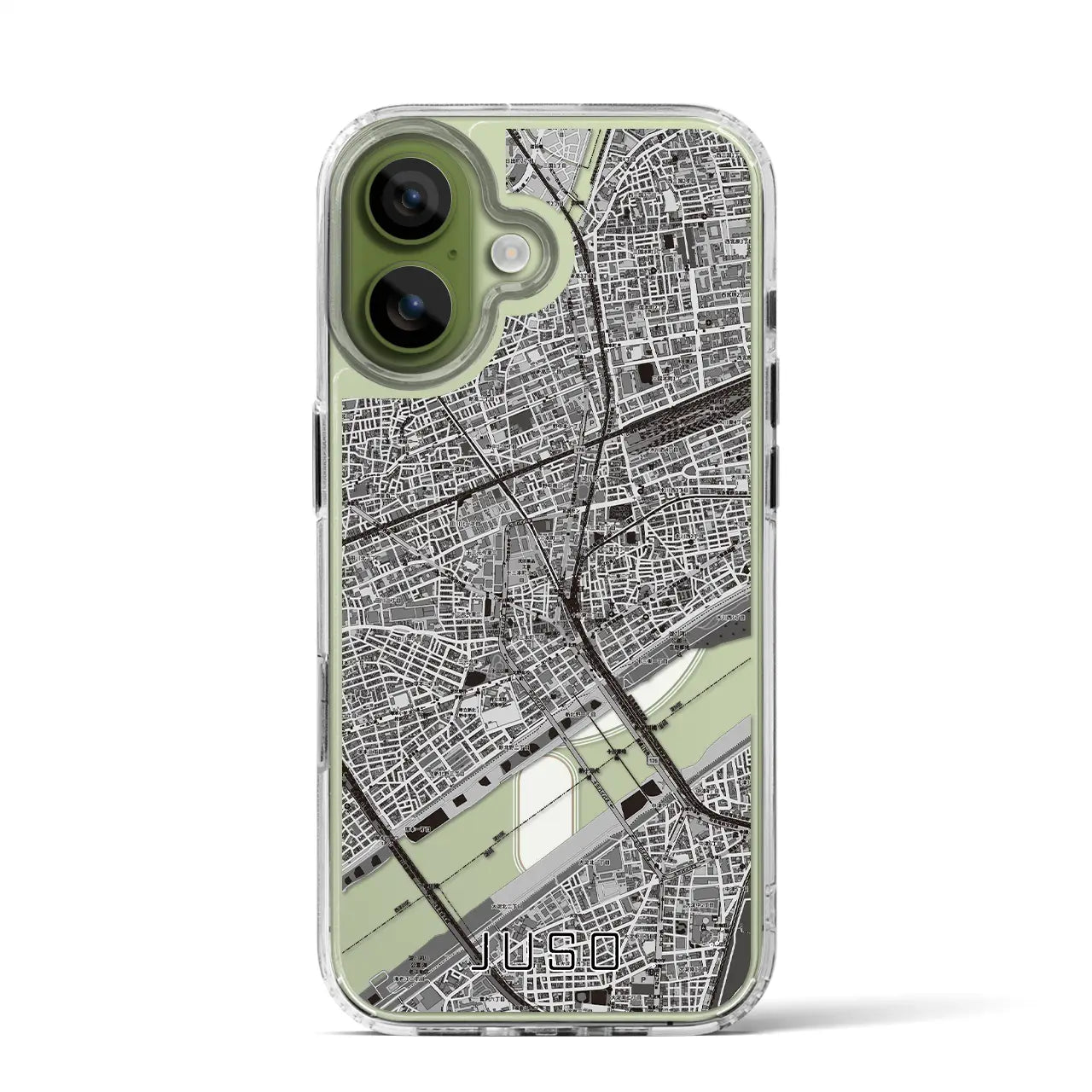 【十三（大阪府）】地図柄iPhoneケース（MagSafeタイプ）