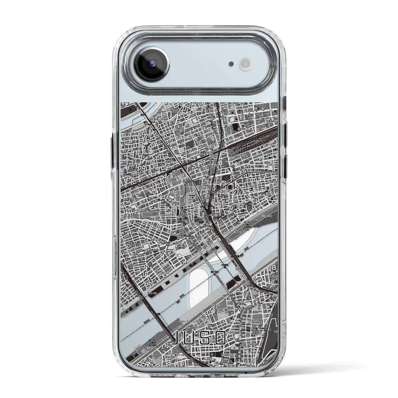 【十三（大阪府）】地図柄iPhoneケース（MagSafeタイプ）