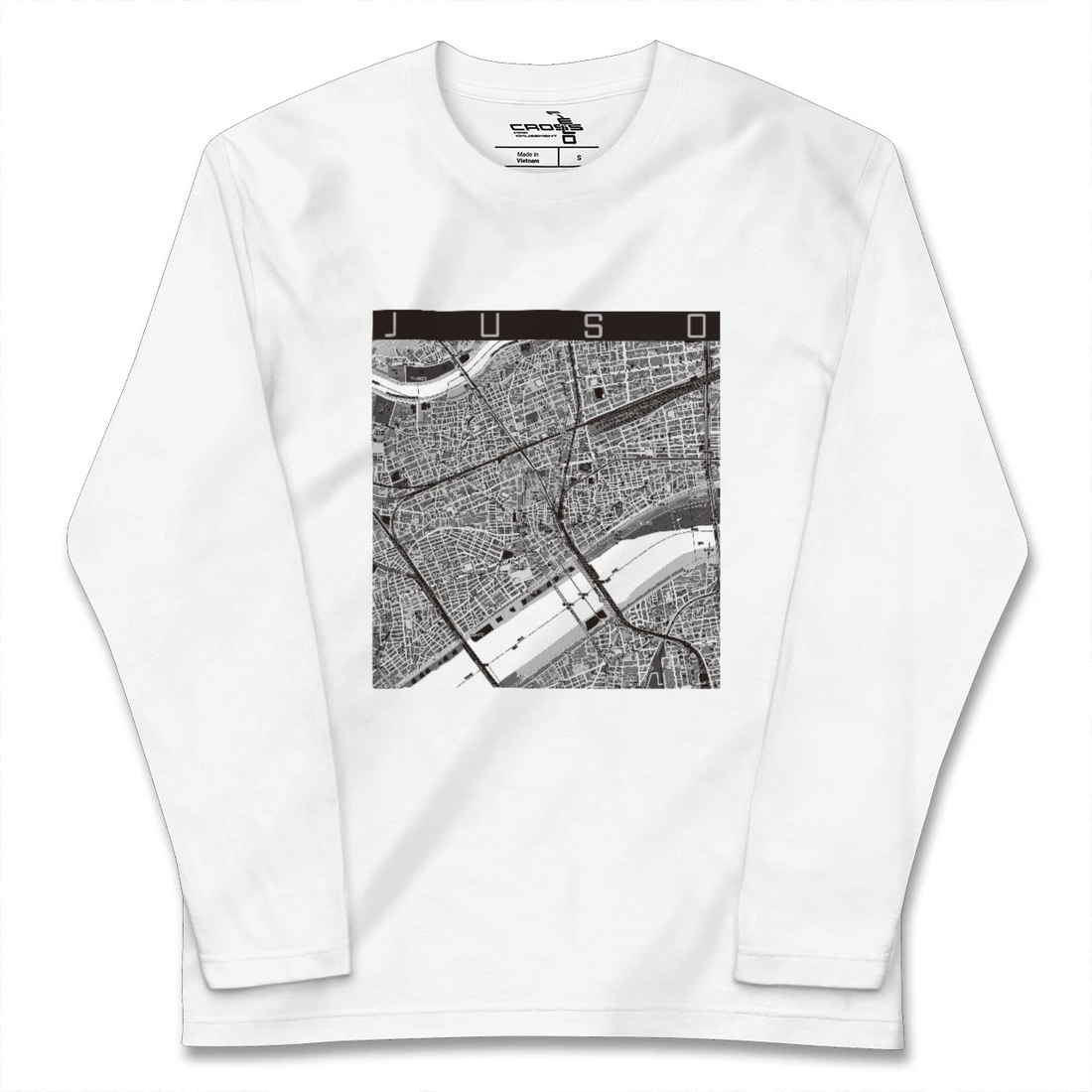 【十三(大阪府)】地図柄ロングスリーブTシャツ