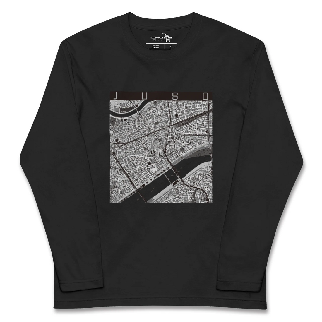 【十三(大阪府)】地図柄ロングスリーブTシャツ