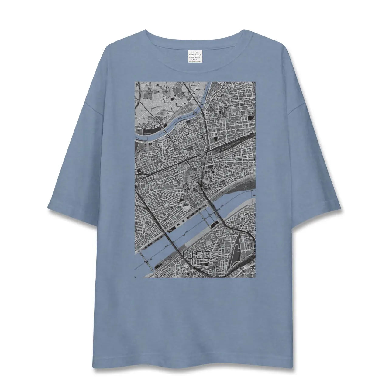 【十三（大阪府）】地図柄ビッグシルエットTシャツ