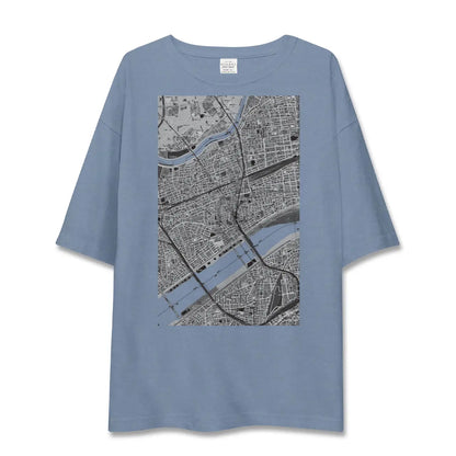 【十三（大阪府）】地図柄ビッグシルエットTシャツ