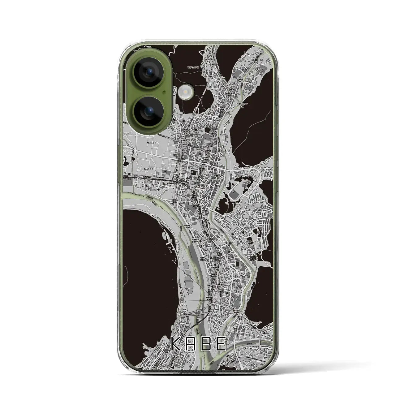 【可部（広島県）】地図柄iPhoneケース（クリアタイプ）モノトーン・iPhone 17 Pro Max 用