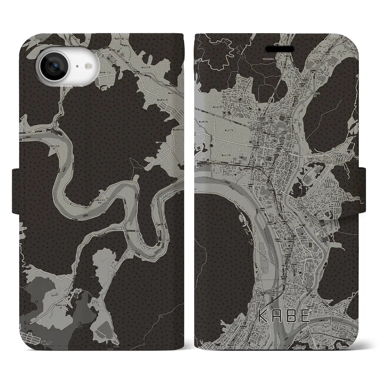 【可部（広島県）】地図柄iPhoneケース（手帳タイプ）