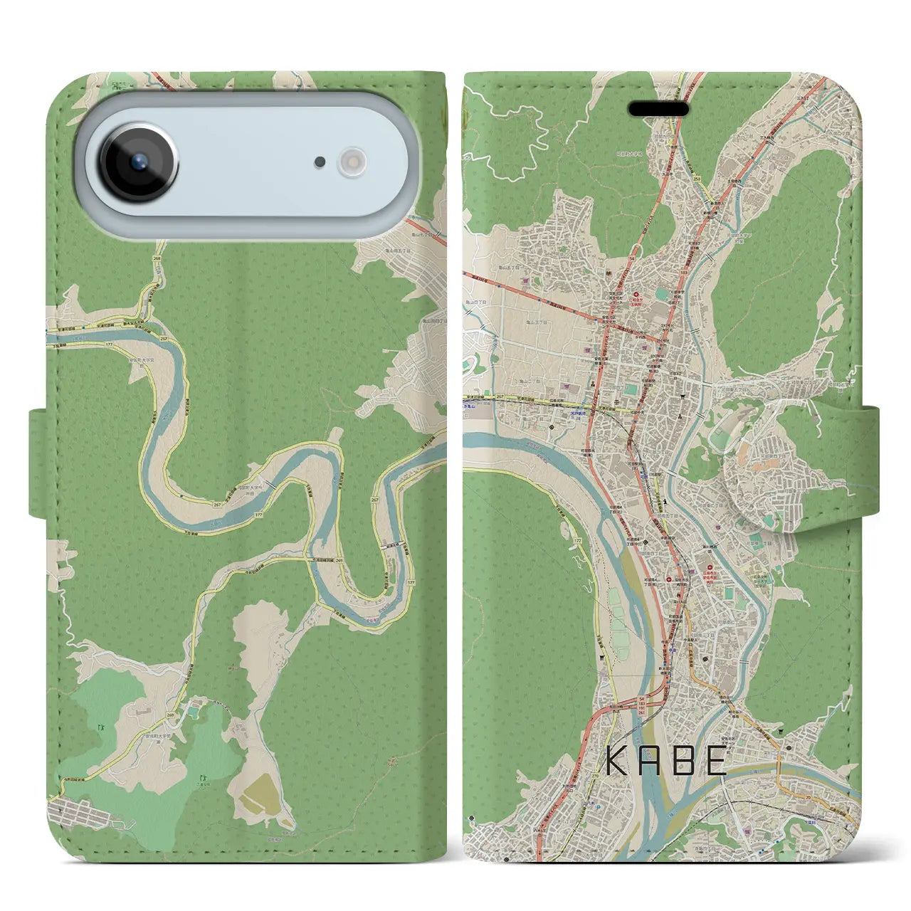 【可部（広島県）】地図柄iPhoneケース（手帳タイプ）