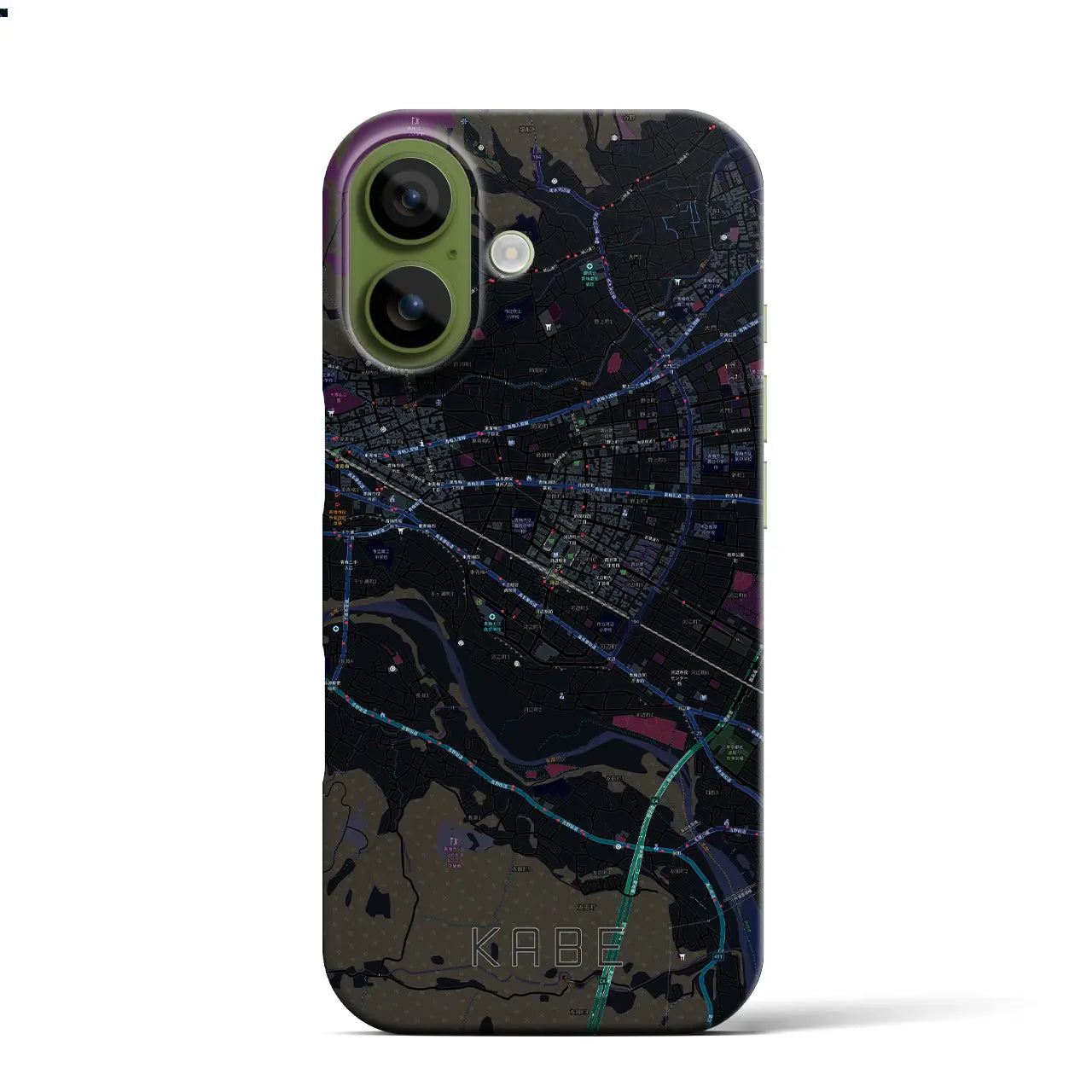 【河辺（東京都）】地図柄iPhoneケース（バックカバータイプ）