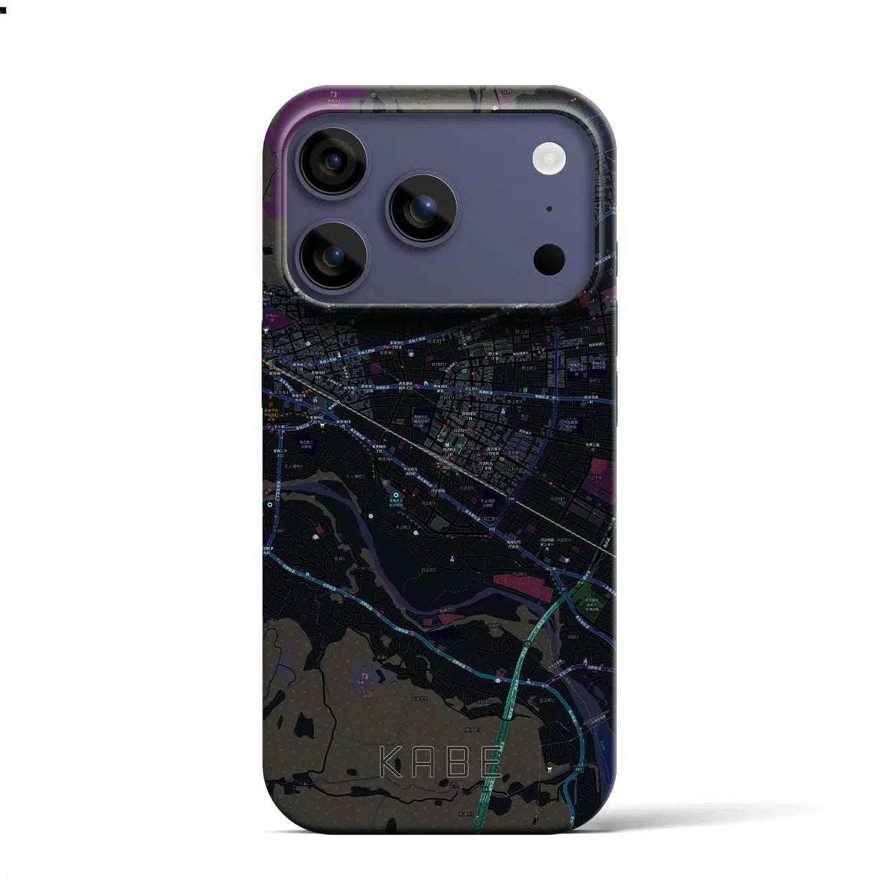 【河辺（東京都）】地図柄iPhoneケース（バックカバータイプ）