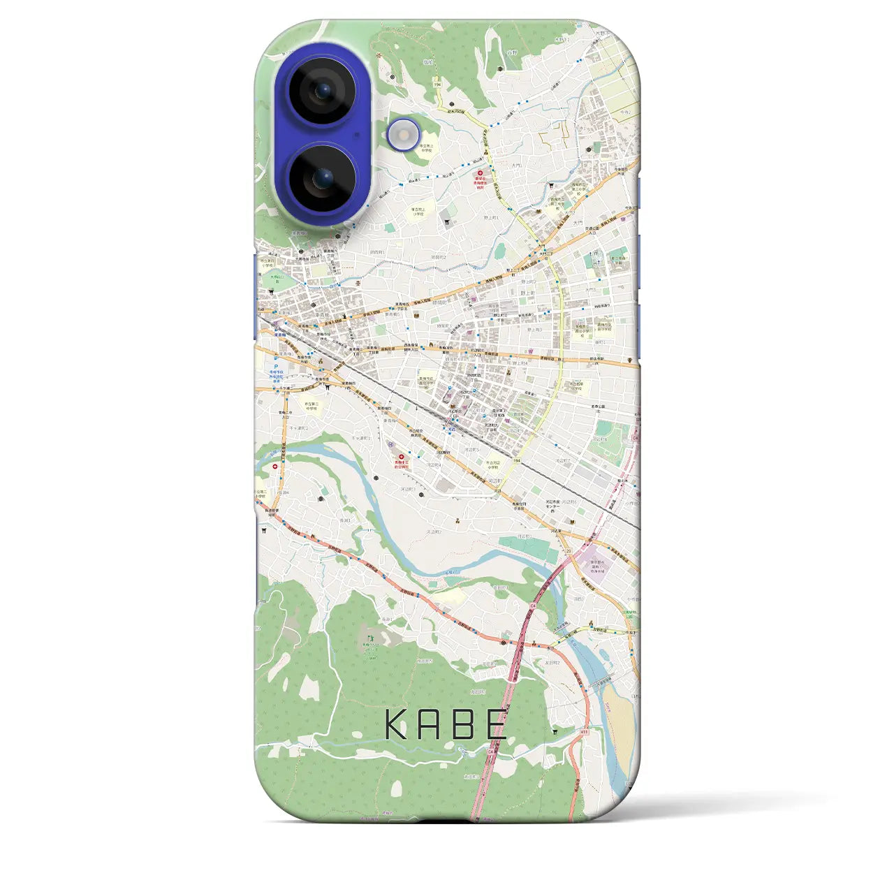 【河辺（東京都）】地図柄iPhoneケース（バックカバータイプ）ナチュラル・iPhone 16 Pro Max 用