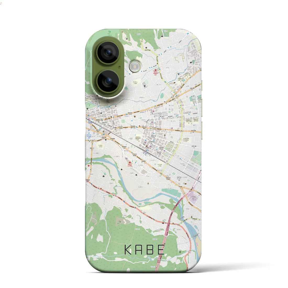 【河辺（東京都）】地図柄iPhoneケース（バックカバータイプ）ブラック・iPhone 17 Pro Max 用