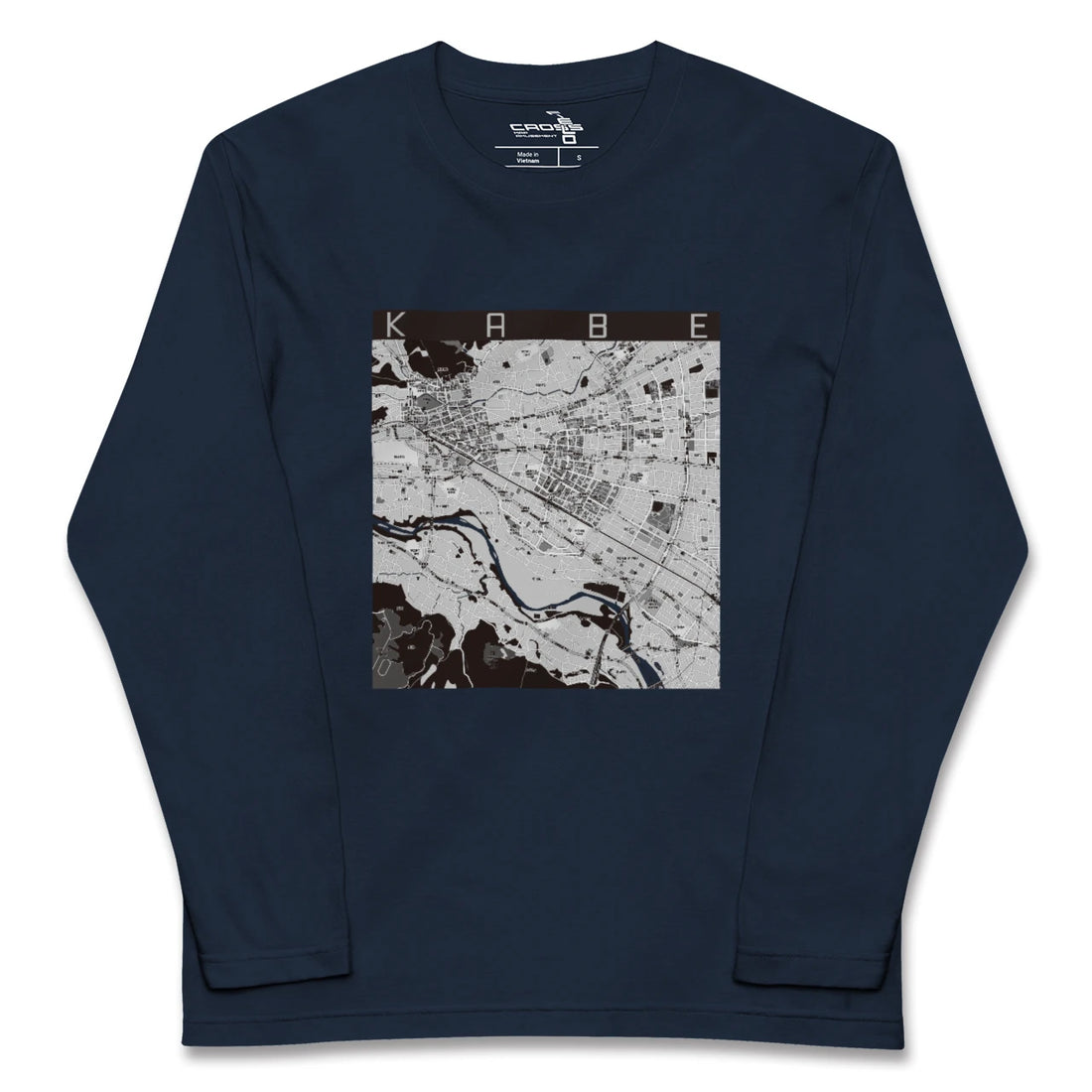 【河辺(東京都)】地図柄ロングスリーブTシャツ