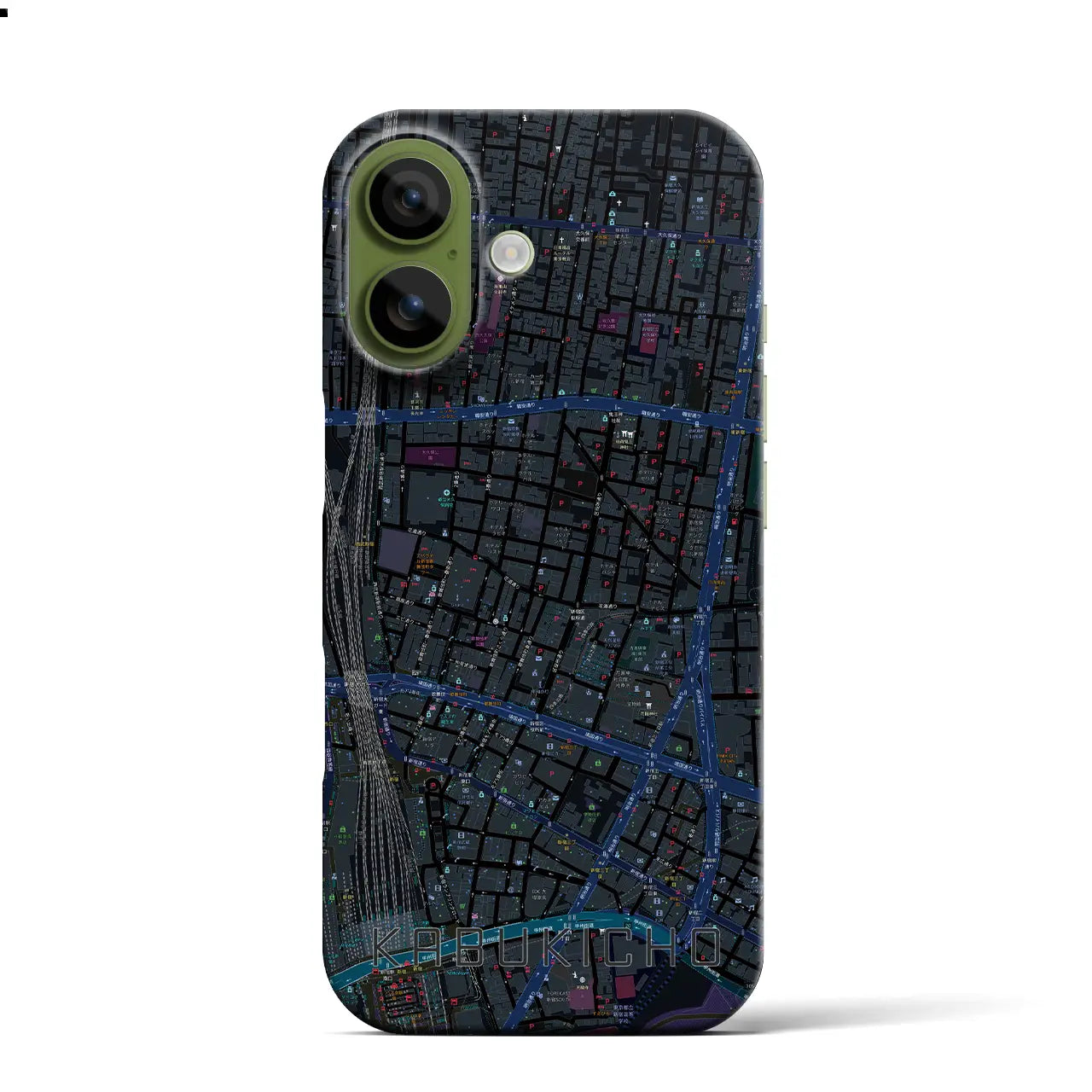 【歌舞伎町（東京都）】地図柄iPhoneケース（バックカバータイプ）