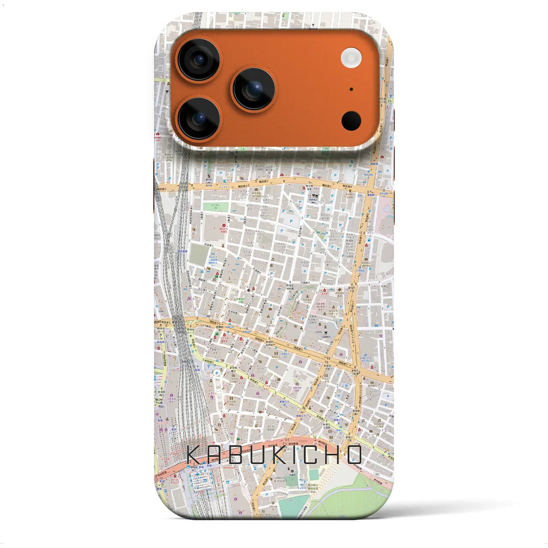 【歌舞伎町（東京都）】地図柄iPhoneケース（バックカバータイプ）ナチュラル・iPhone 17 Pro Max 用
