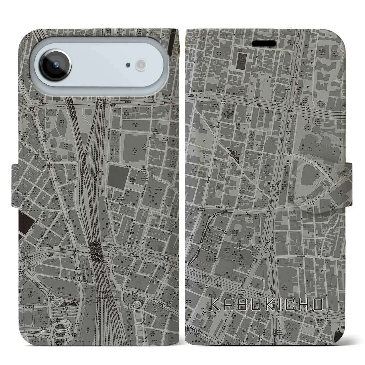 【歌舞伎町（東京都）】地図柄iPhoneケース（手帳タイプ）