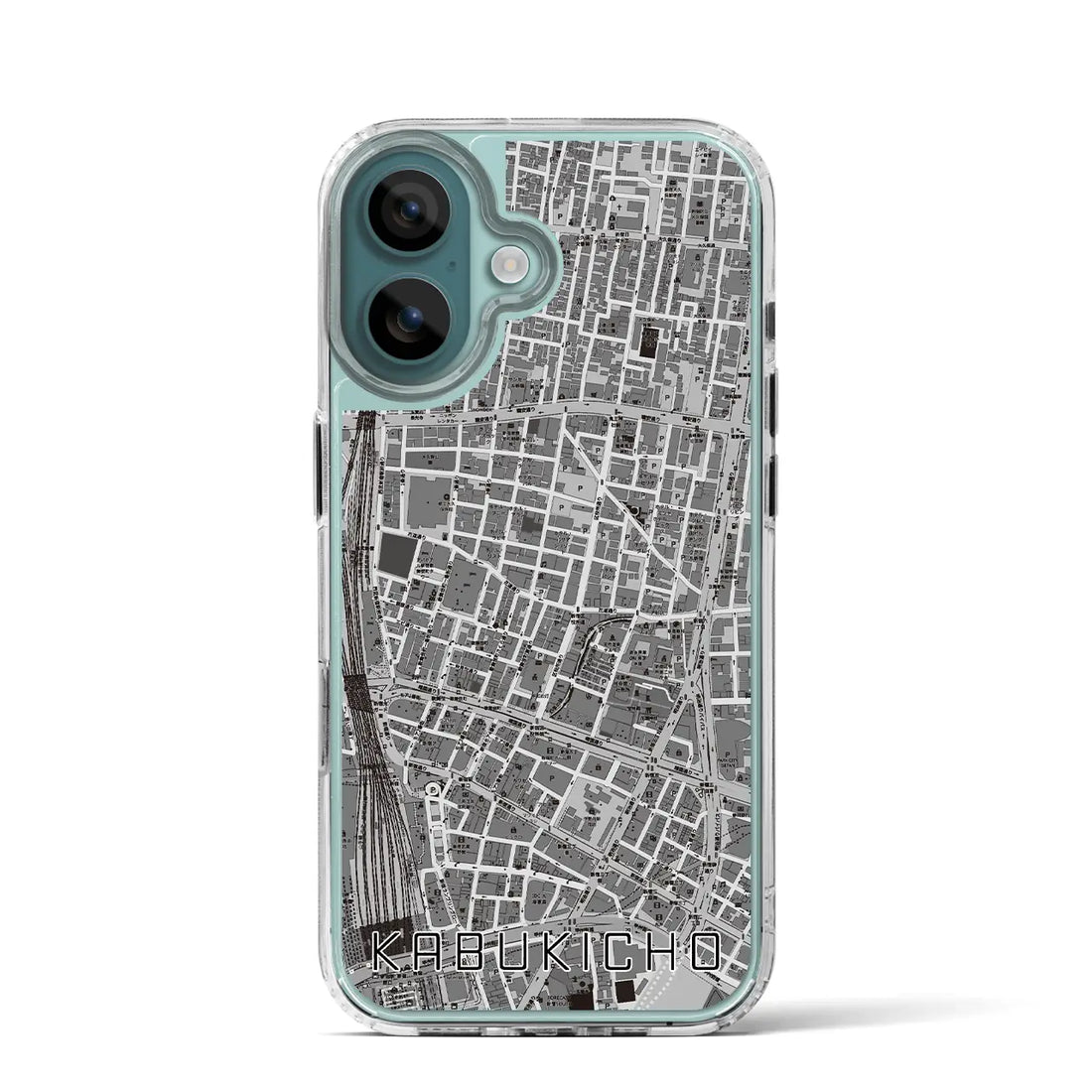 【歌舞伎町(東京都)】地図柄iPhoneケース(MagSafeタイプ)モノトーン・iPhone 16 Pro 用