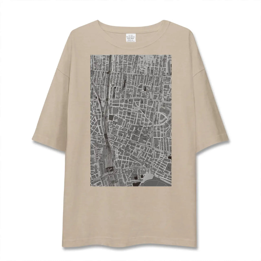 【歌舞伎町（東京都）】地図柄ビッグシルエットTシャツ