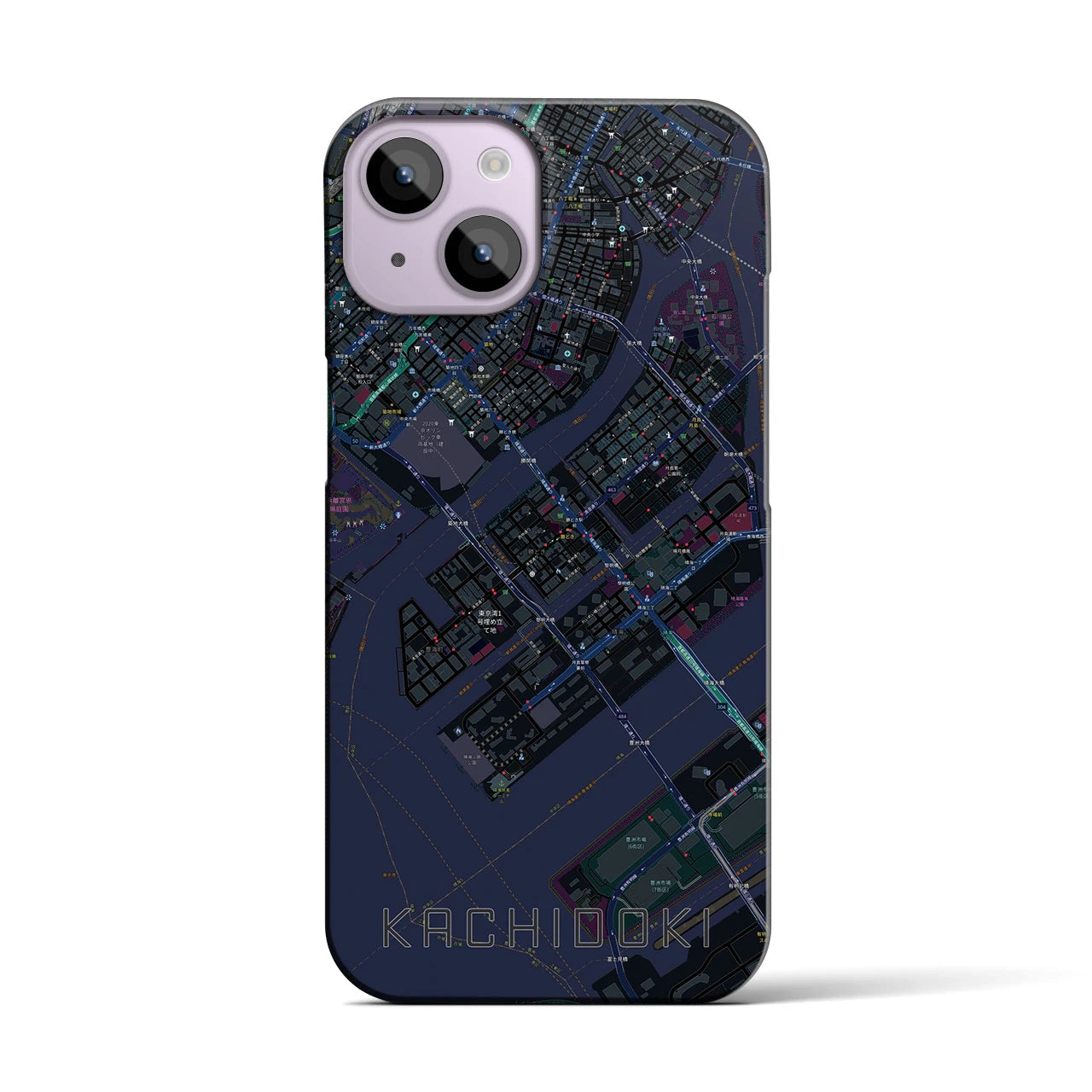 【勝どき（東京都）】地図柄iPhoneケース（バックカバータイプ）