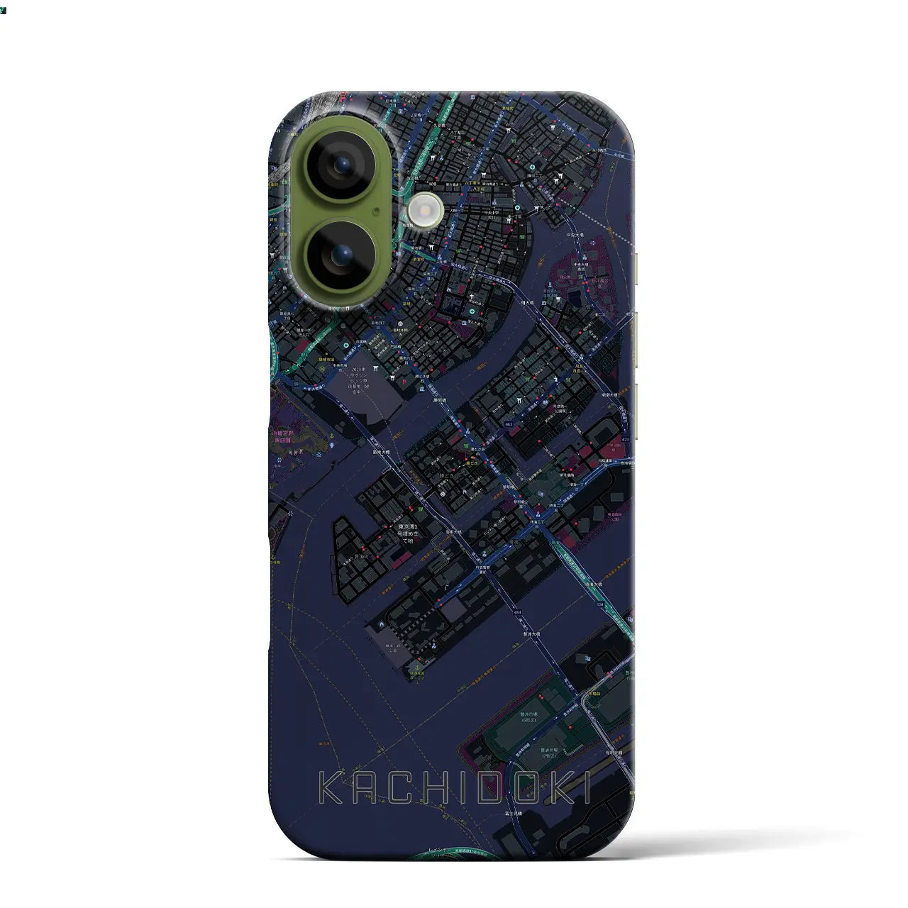 【勝どき（東京都）】地図柄iPhoneケース（バックカバータイプ）