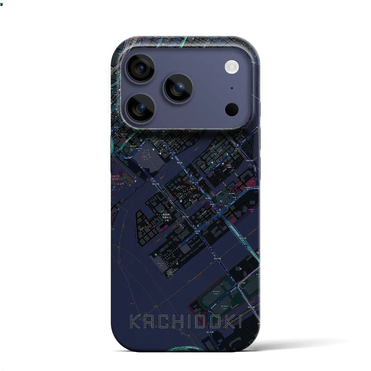 【勝どき（東京都）】地図柄iPhoneケース（バックカバータイプ）