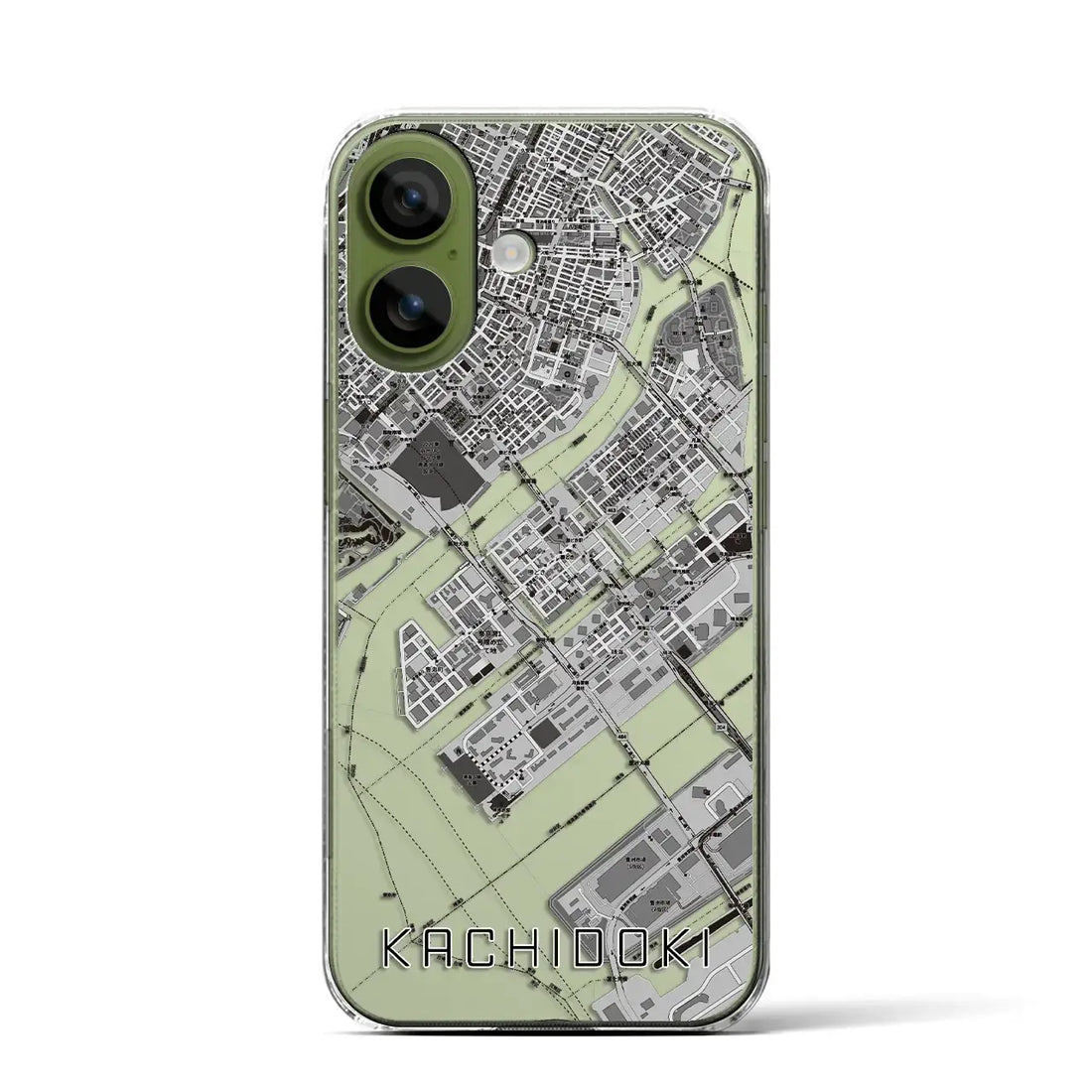 【勝どき（東京都）】地図柄iPhoneケース（クリアタイプ）モノトーン・iPhone 17 Pro Max 用