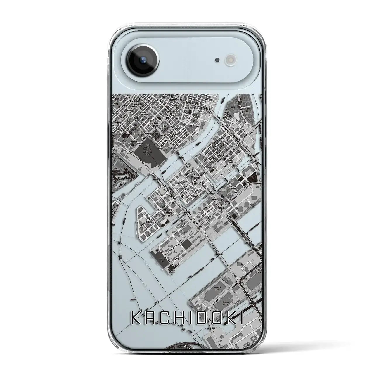 【勝どき（東京都）】地図柄iPhoneケース（クリアタイプ）