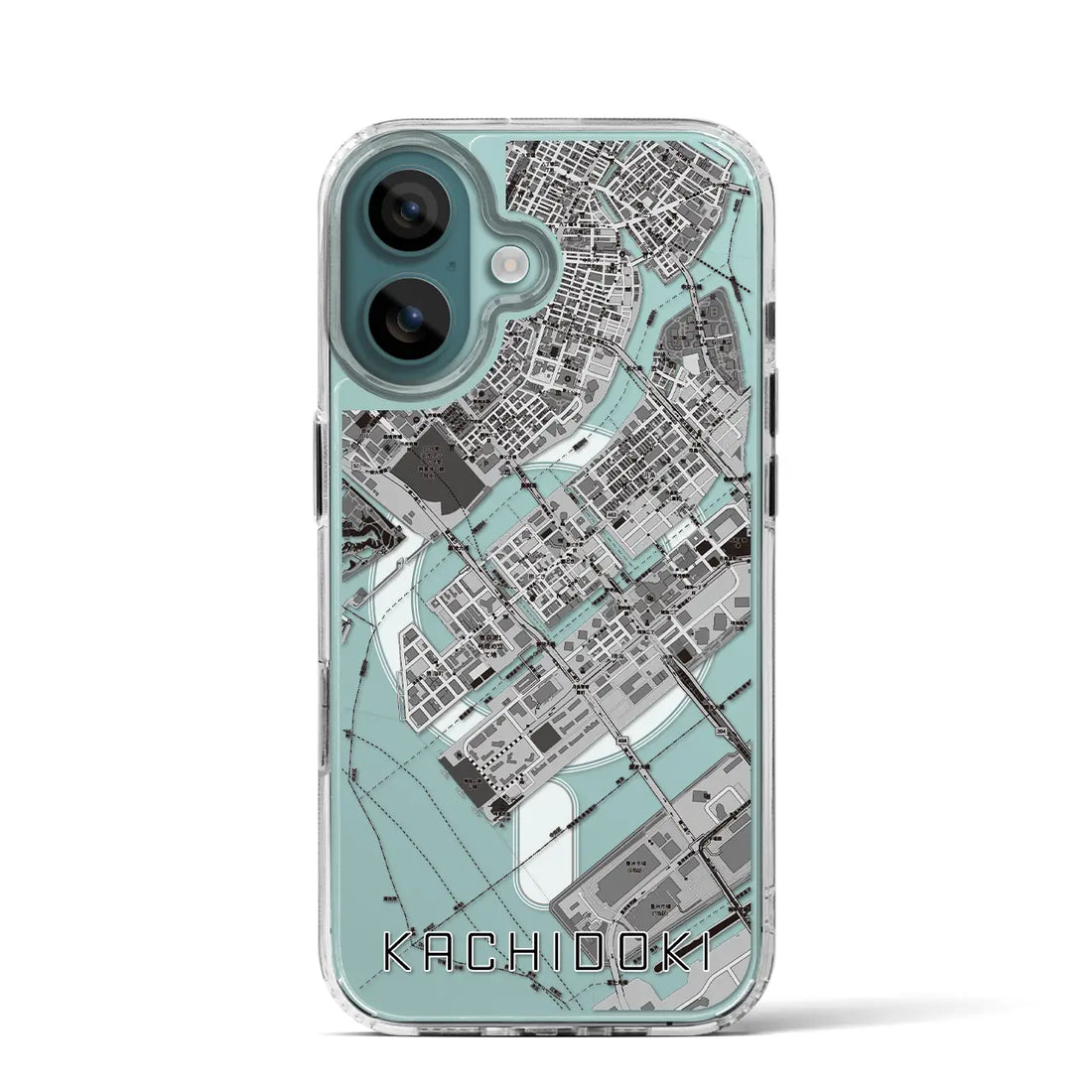 【勝どき(東京都)】地図柄iPhoneケース(MagSafeタイプ)モノトーン・iPhone 16 Pro 用
