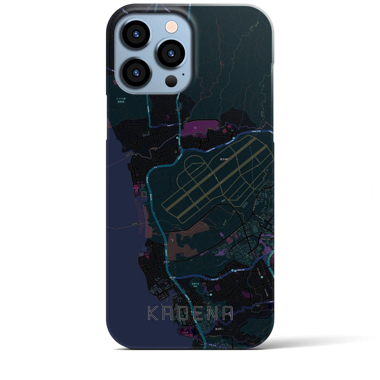 【嘉手納（沖縄県）】地図柄iPhoneケース（バックカバータイプ）