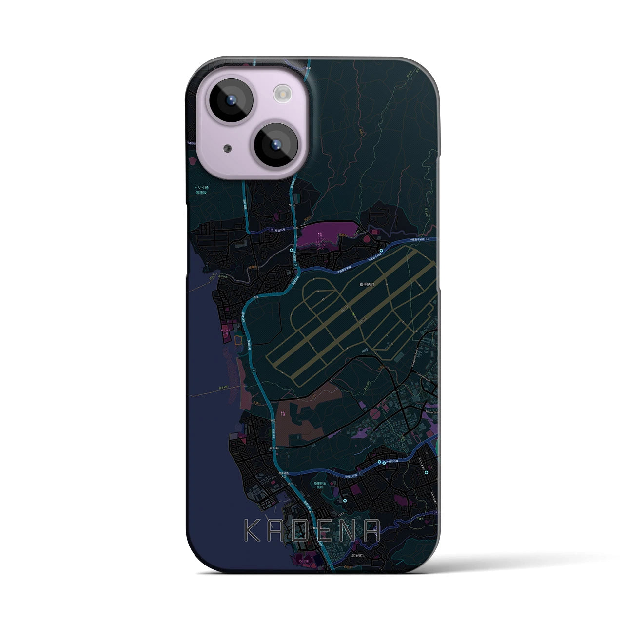 【嘉手納（沖縄県）】地図柄iPhoneケース（バックカバータイプ）