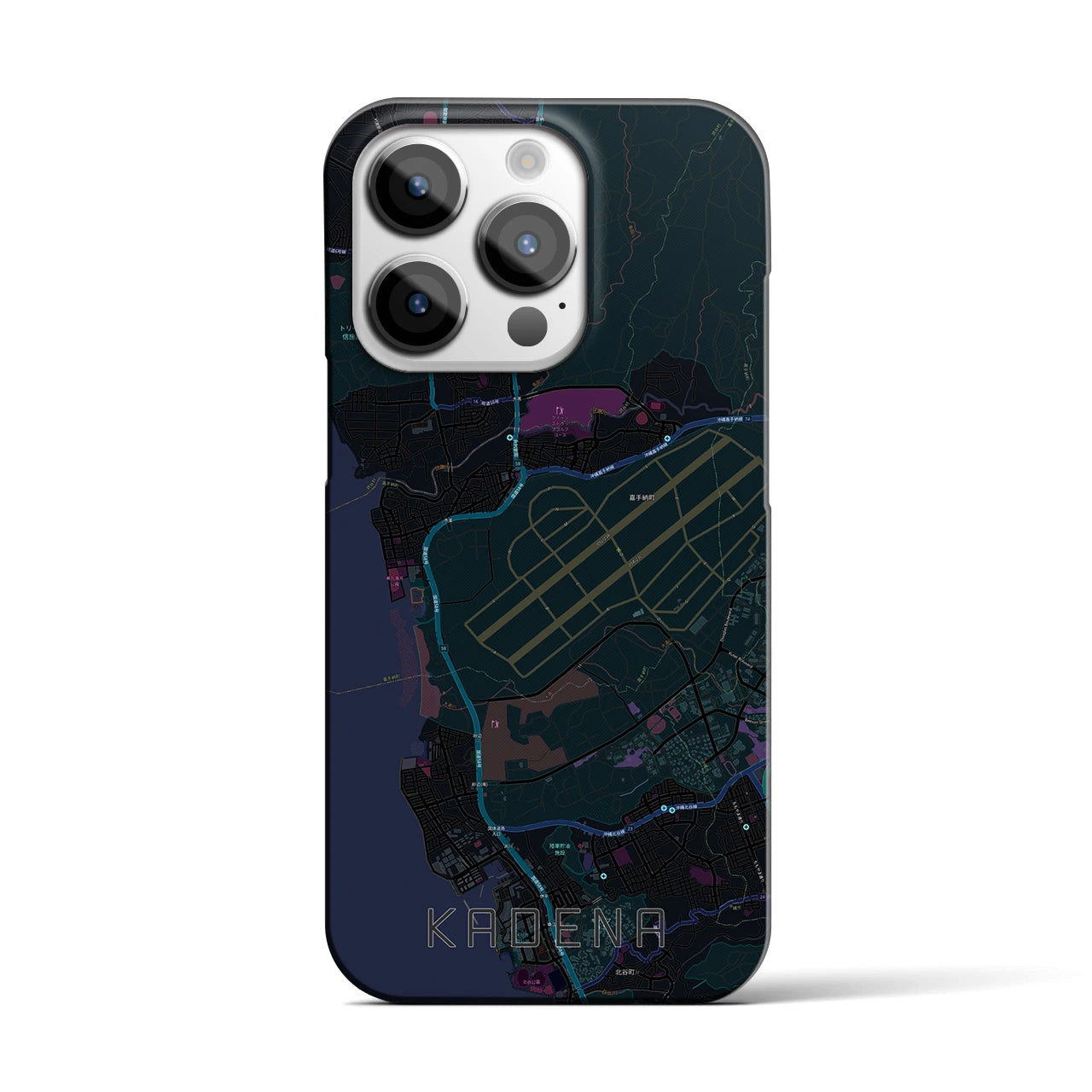 【嘉手納（沖縄県）】地図柄iPhoneケース（バックカバータイプ）