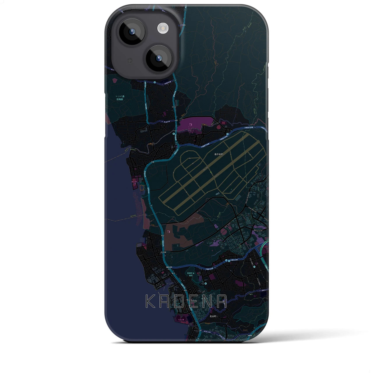 【嘉手納（沖縄県）】地図柄iPhoneケース（バックカバータイプ）